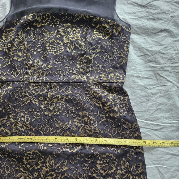 Diane Von Furstenberg Black Gold Nisha Sleeveless Lace Sheath Dress - Picture 10 of 12